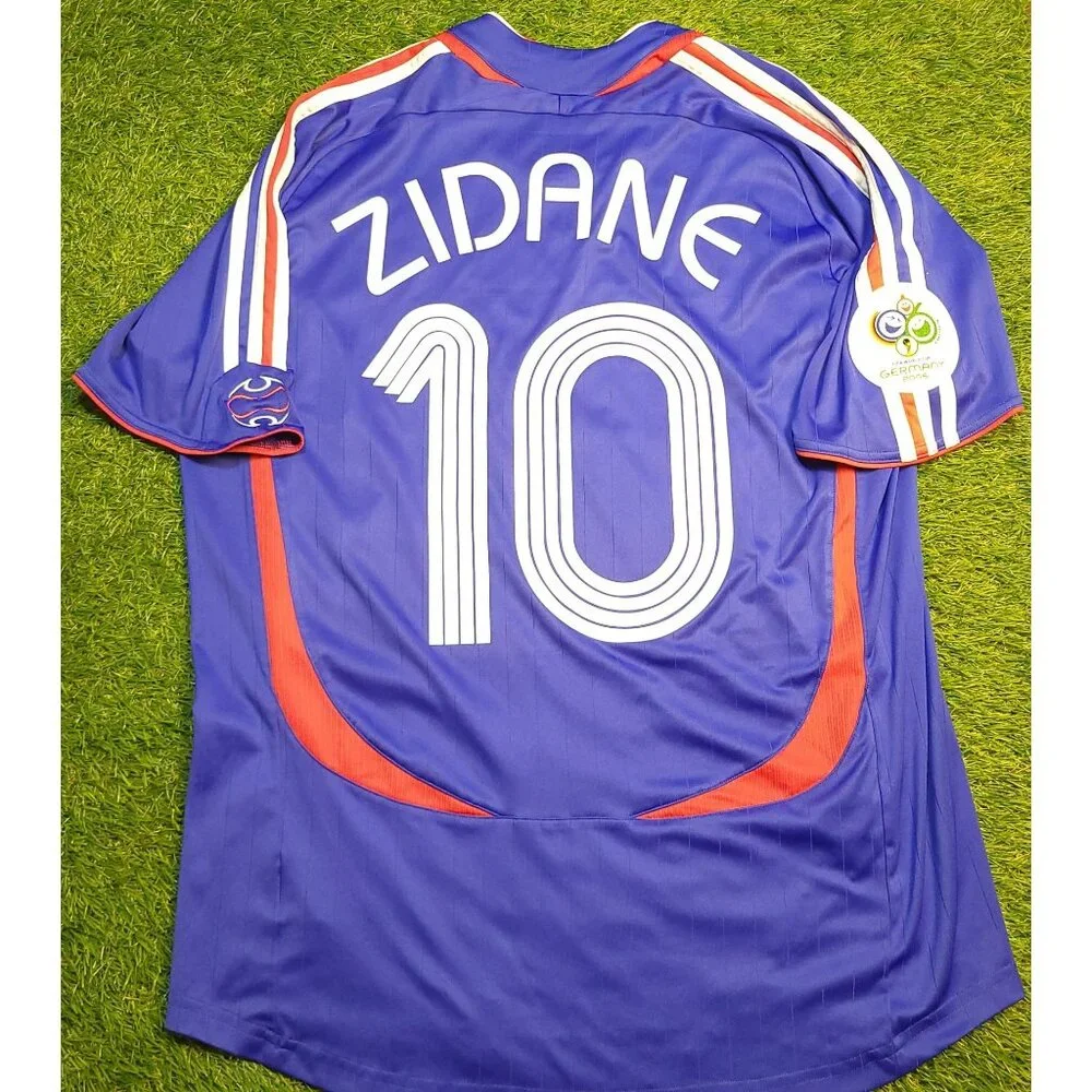 Zidane France 2006 WORLD CUP Home Soccer Jersey Shirt L SKU# 740126 AZB001 - Picture 2 of 8